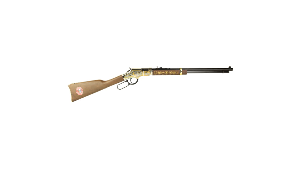 Henry Repeating Arms H4 Eagle Scout Tribute 2nd Edition Lever Action Rifle, .22 Long Rifle, 20 inch Barrel, 1-16 Twist, Walnut, Wood, 16 Round Capacity, Wood, H004ES2