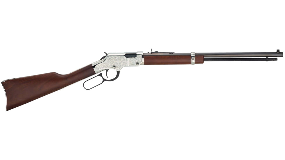 Henry Repeating Arms Silver Eagle Engraved Lever Action Rifle, 17 Hornady Magnum Rimfire, 20in Octagon Barrel, 1-9, Walnut Stock, Blued, H004SEV-FRRMPG