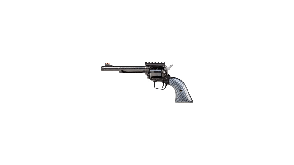 Heritage Manufacturing Rough-Rider-Tactical-Cowboy Revolver, .22 Long Rifle, 6.5in barrel, aluminum alloy frame, simulated carbon-fiber grip, revolving chamber, fiber optic front, 6 round cylinder, HG-RRTC-.22LR-6.5-1-FRRMPG