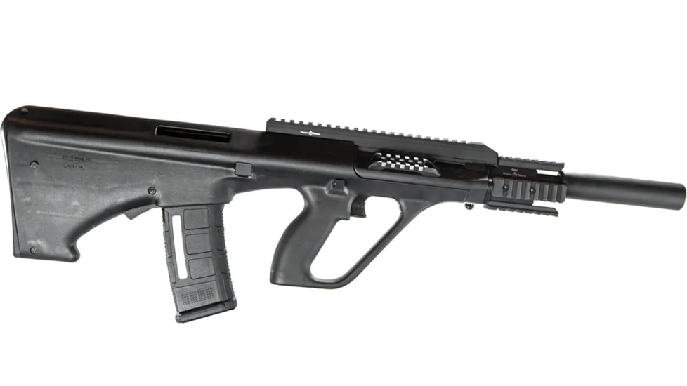 Heresy Design Steyr AUG 9mm 20.1in Nato Stock Conversion Kit w/ Faux Suppressor, Black, HBA16D-N10-FC-10RD