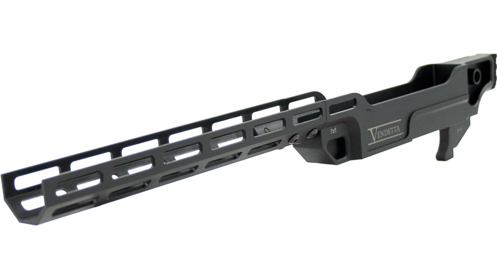 Heresy Design Vendetta Fixed Barrel Chassis, Long Rail, 9.59in, Black, HVCSLE