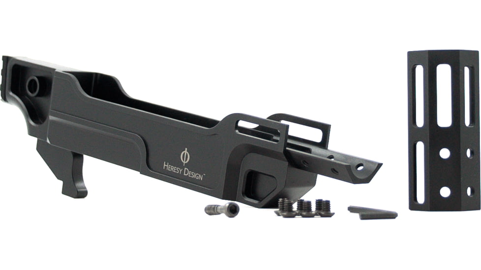 Heresy Design Vendetta Fixed Barrel Chassis, Mini Rail, 3.25in, Black, HVCSME