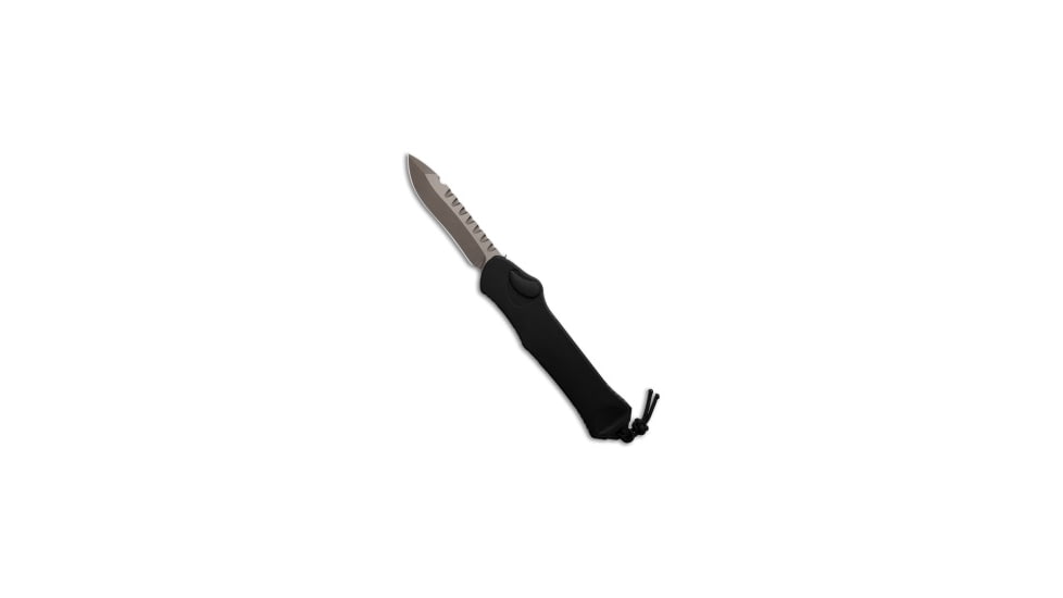 Heretic Knives Hydra Recurve Automatic Folding Knife, 3.60in, CPM MagnaCut, Clip Point Blade, Aluminum, Black Handle, Black/Bronze, 9.10 inch, BHQ-193510