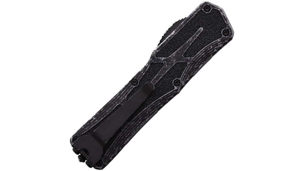 Heretic Knives Auto Colossus OTF Automatic Folding Knives, 3.5in, Black Stonewash Finish CPM MagnaCut Stainless Tanto Blade, Breakthrough Gray Aluminum Handle, H0408ABRKGRY
