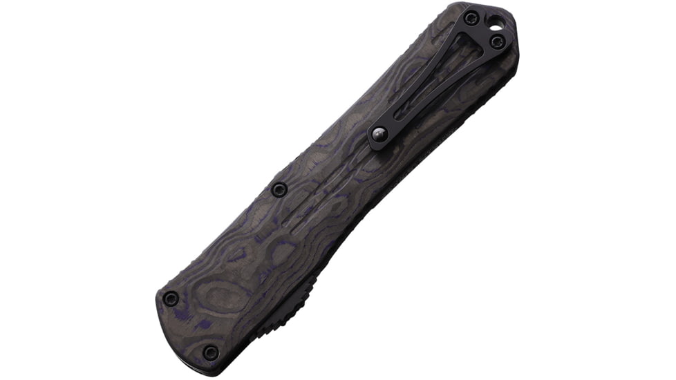 Heretic Knives Auto Manticore X OTF Automatic Folding Knives, 3.75in, Black DLC Coated Elmax Steel Blade, Black Anodized Aluminum Handle, H0336APUCF