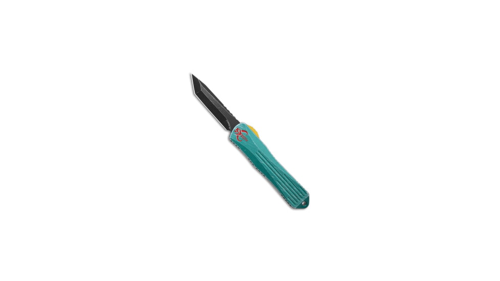 Heretic Knives Heretic Knives Bounty Hunter Manticore E OTF Knife Green Al/CF3.25" Black SW, Green, CPM MagnaCut, adult, BHQ-181312