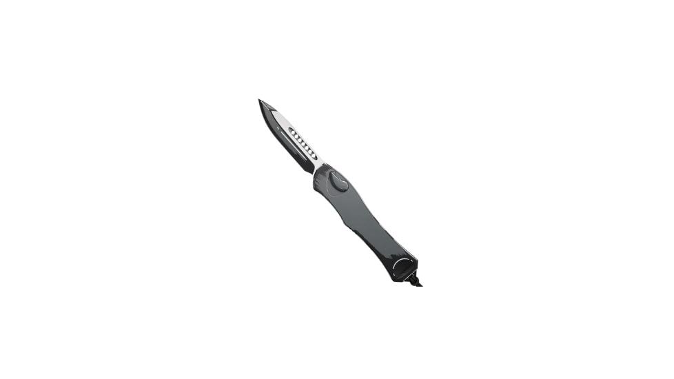 Heretic Knives Heretic Knives Hydra V4 S/E Automatic Knife Gray Cel Shade Al 3.6" Cel Shade, Black/Gray, CPM MagnaCut, adult, BHQ-218709