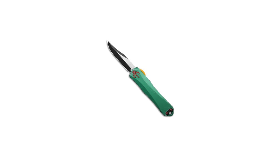 Heretic Knives Heretic Knives Manticore E Bowie OTF Knife Bounty Hunter Al 3.1" Two-Tone, Green, CPM MagnaCut, adult, BHQ-205929