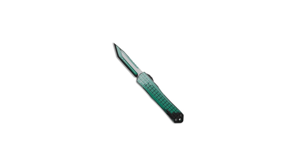 Heretic Knives Heretic Knives Manticore S Grenade Grip Cel Shade Turquoise 2.7" Two-Tone, Black/Green, CPM MagnaCut, adult, BHQ-220617