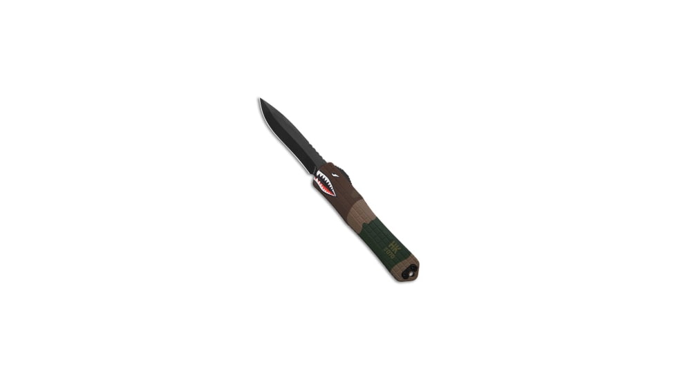 Heretic Knives Heretic Knives Manticore X OTF Automatic Knife A10 Edition Recurve 3.75" DLC, Camo, CPM MagnaCut, adult, BHQ-209054