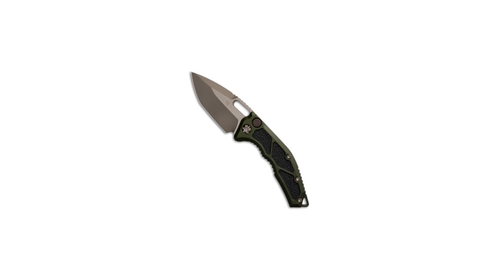 Heretic Knives Heretic Knives Medusa Auto Tanto MagnaCut Knife OD Green Aluminum 3" Bronze, OD Green, CPM MagnaCut, adult, BHQ-212972
