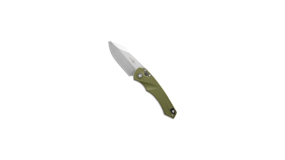 Heretic Knives Heretic Knives Mini Pariah S/E Automatic Knife OD Green Polymer 3.3" Stonewash, OD Green, CPM MagnaCut, adult, BHQ-225531