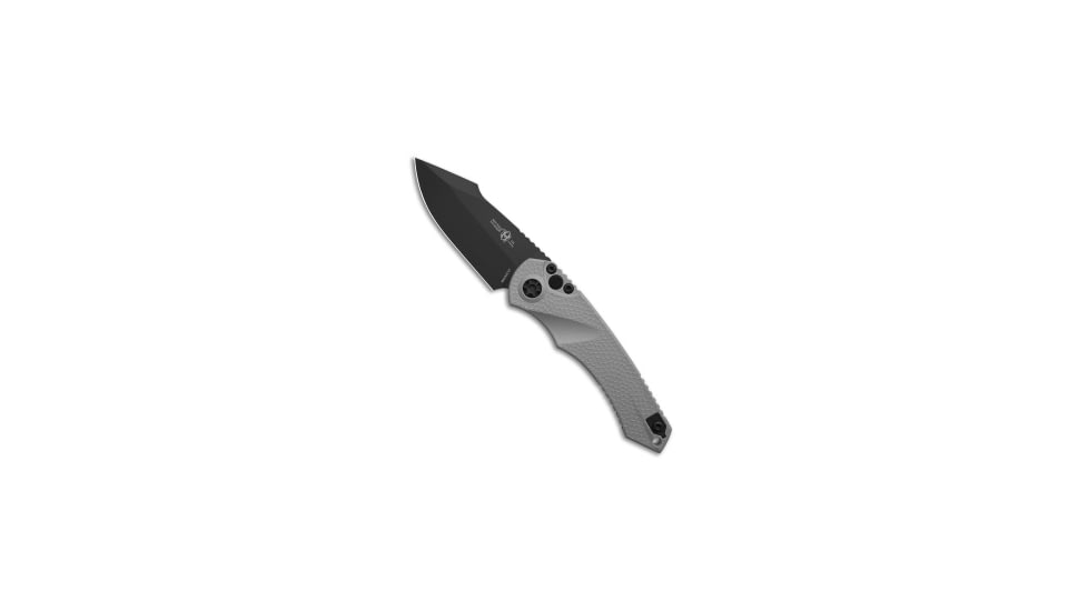 Heretic Knives Heretic Knives Mini Pariah Tanto Automatic Knife Gray Polymer 3.3" Black, Gray, CPM MagnaCut, adult, BHQ-226249