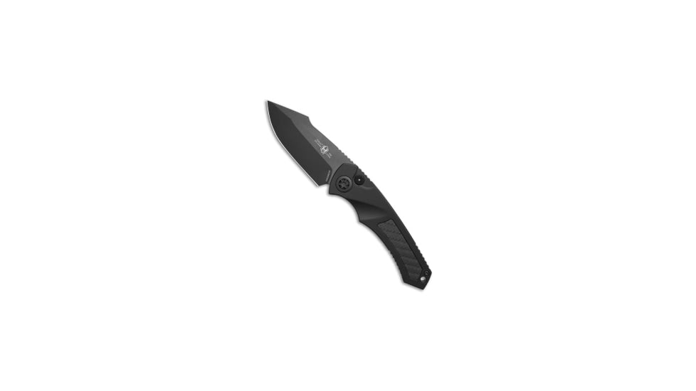 Heretic Knives Heretic Knives Pariah Automatic Knife Black Aluminum + GLOW CF 3.8" DLC, Black, CPM MagnaCut, adult, BHQ-210336