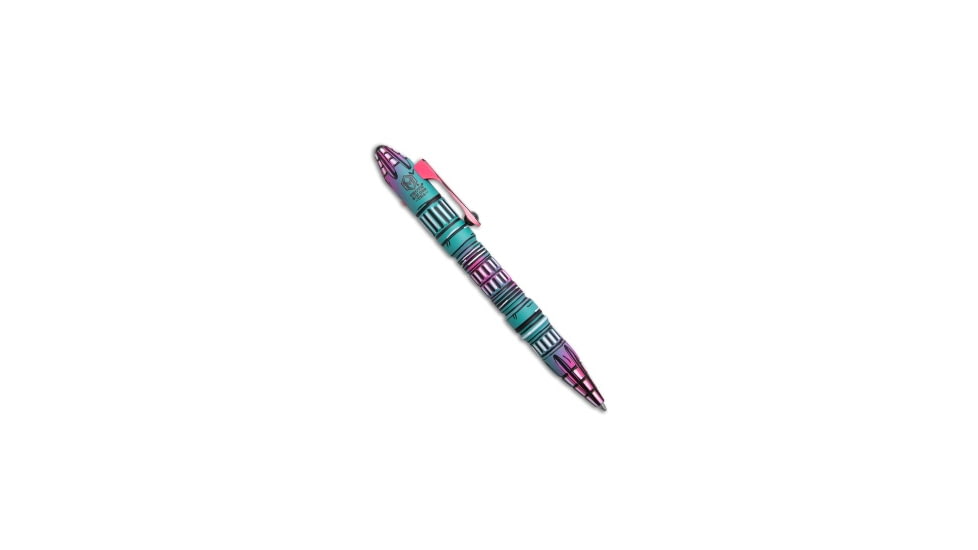 Heretic Knives Heretic Knives Thoth Tactical Pen Miami Vice Cel Shade Aluminum/Titanium, Pink/Teal, adult, BHQ-235508