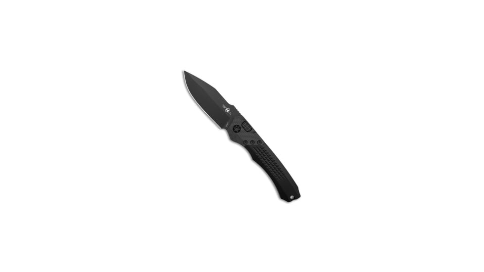 Heretic Knives Heretic Knives Wraith Auto Knife Black/Carbon Fiber 3.75" Black, Black, Elmax, adult, BHQ-173961