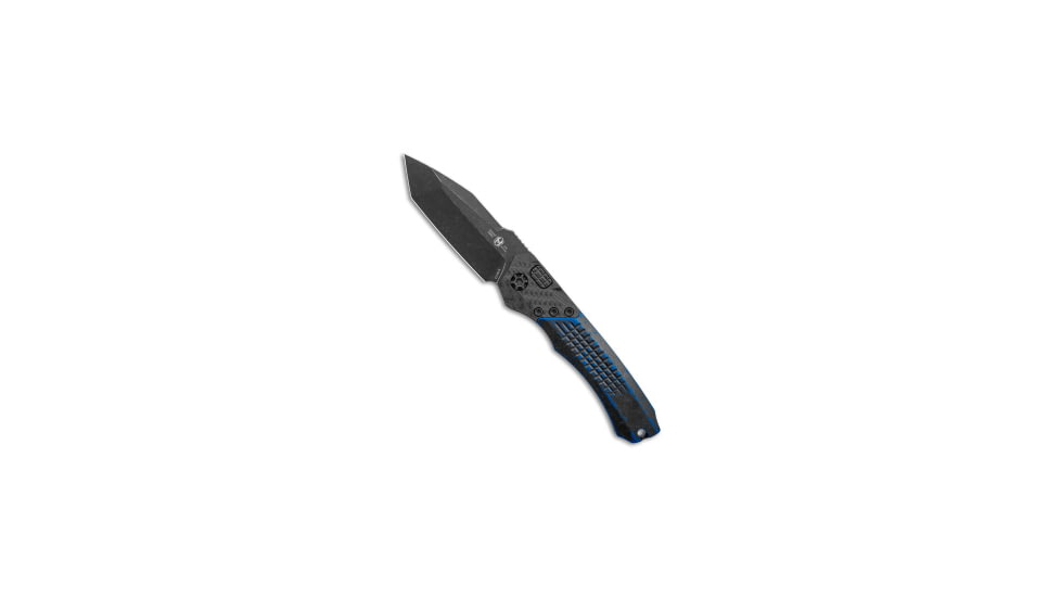 Heretic Knives Heretic Knives Wraith Auto Knife Breakthrough Blue 3.75" Battleworn Black, Black/Blue, Elmax, adult, BHQ-154206