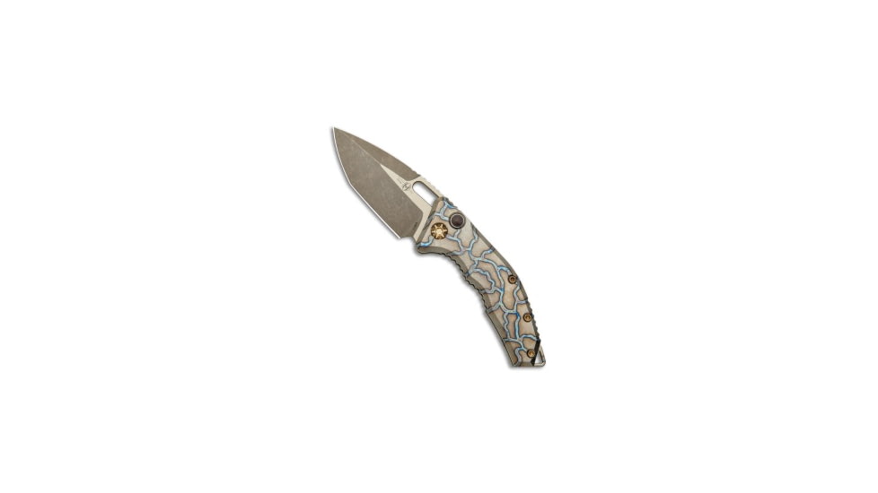 Heretic Knives Heretic Medusa Battleworn Bronze Tanto, Flamed Titanium 3" Bronze, Bronze/Gray, Elmax, adult, BHQ-137968
