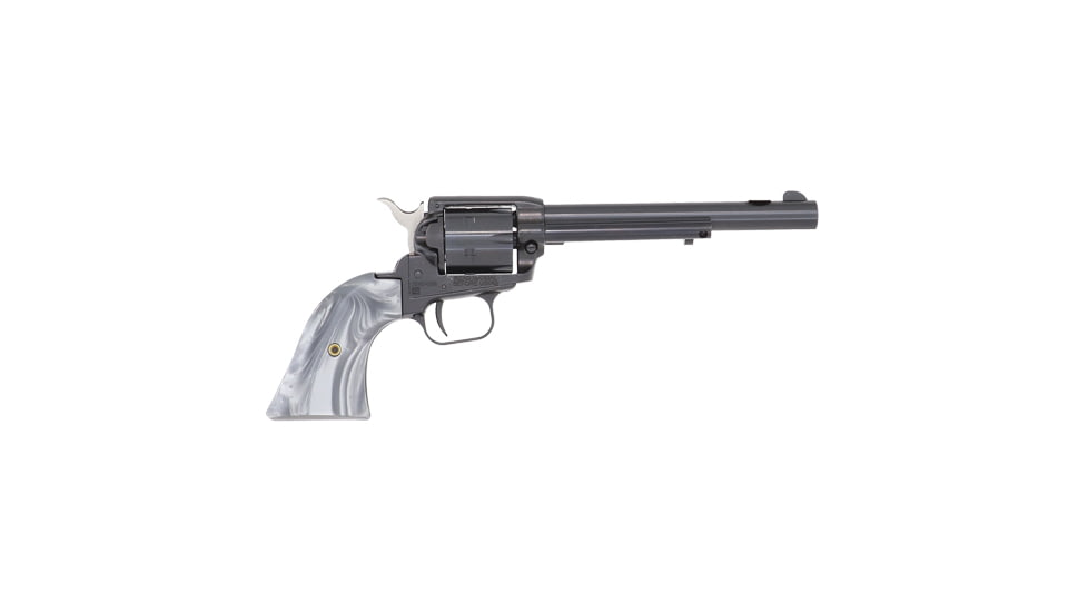 Heritage Manufacturing Revolver, .22 Long Rifle, 6in Barrel, Fixed, Blued Frame, Pearl Style Grip, 6 Round Cylinder, RR22B6GPRL