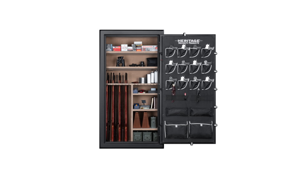 Heritage Security Products 64 Gun Fire and Waterproof Gun Safe with E-Lock, Black Santex, Oversized, 64EBH