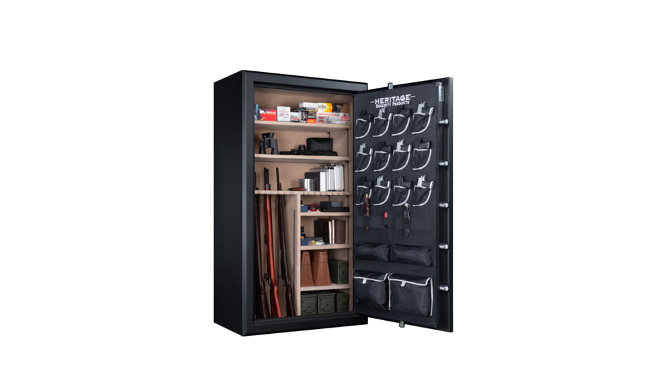 Heritage Security Products 64 Gun Fire and Waterproof Gun Safe with E-Lock, Black Santex, Oversized, 64EBH