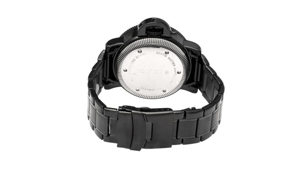 Heritor Automaitc Cahill Diver's Bracelet Watch, black  black HERHR5104