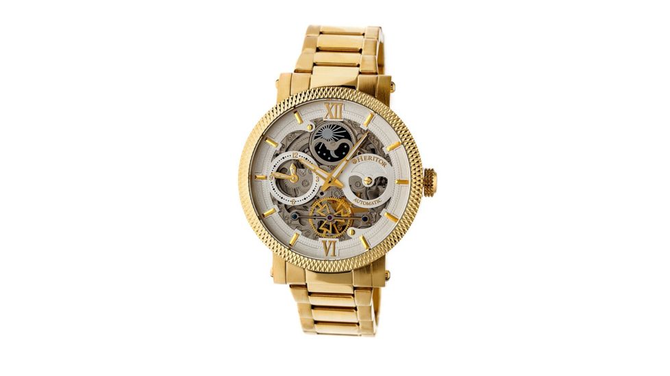 Heritor Automatic Aries Skeleton Bracelet Watch, silver  gold HERHR4403