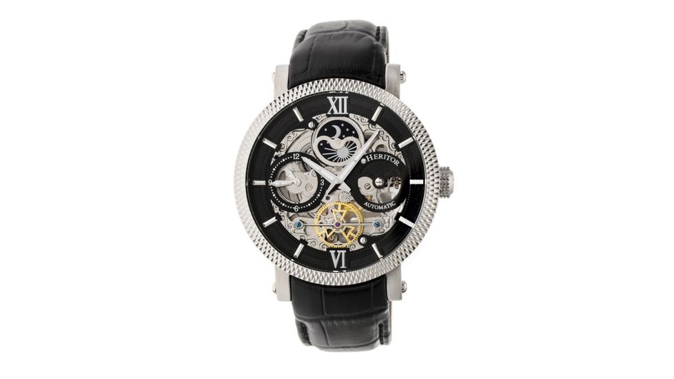 Heritor Automatic Aries Skeleton Bracelet Watch, black  black HERHR4405