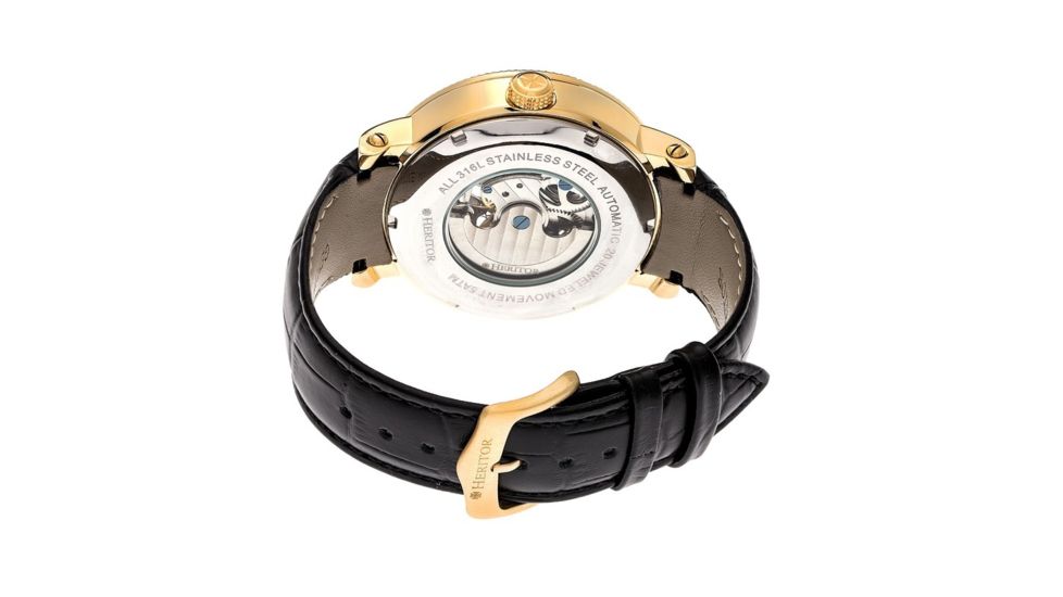 Heritor Automatic Aries Skeleton Bracelet Watch, silver  black HERHR4406