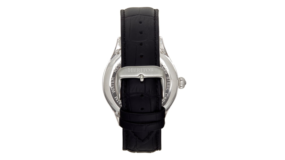 Heritor Automatic Hayward Semi-Skeleton Watch - Mens, Black/Black/Silver, One Size, HERHR9402