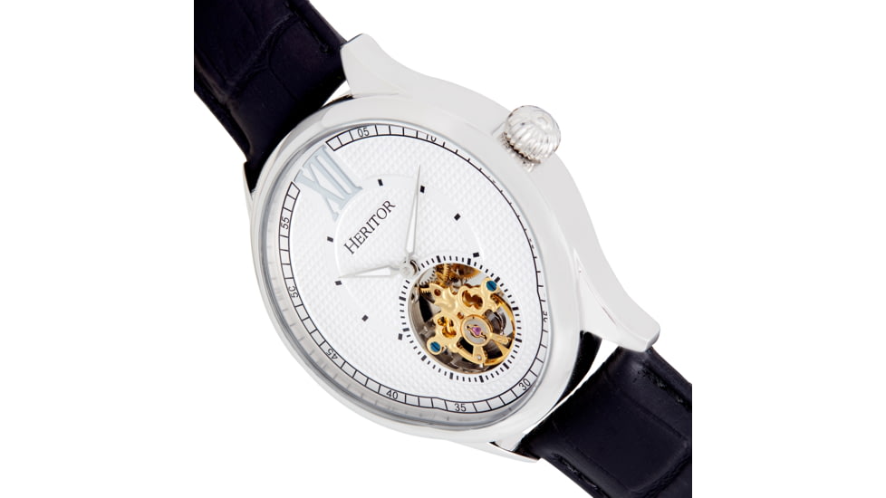 Heritor Automatic Hayward Semi-Skeleton Watch - Mens, White/Black, One Size, HERHR9401