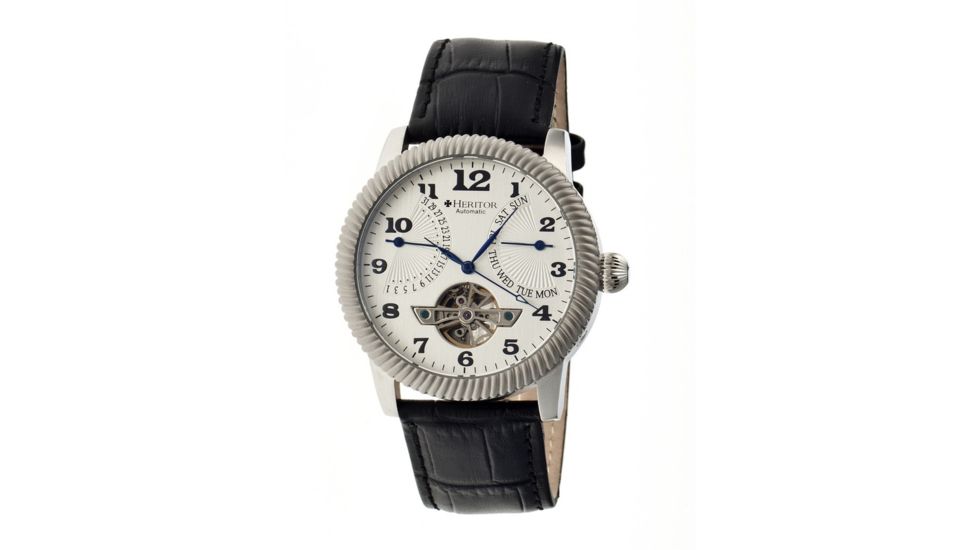 Heritor Automatic Hr2001 Piccard Mens Watch, Silver HERHR2001