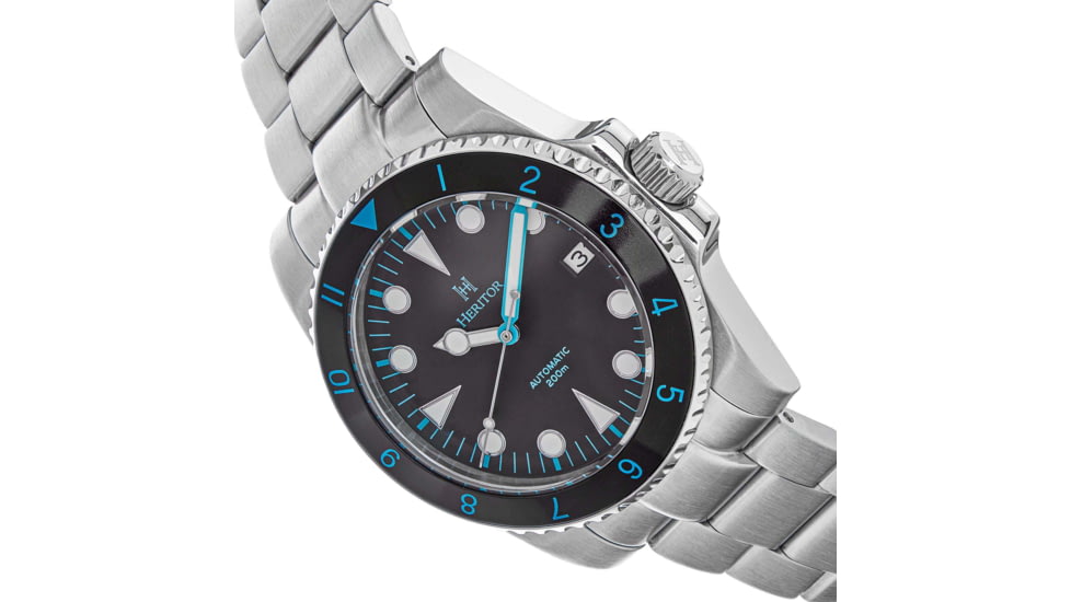 Heritor Automatic Luciano Bracelet Watch w/Date, Black/Blue, One Size, HERHS1504
