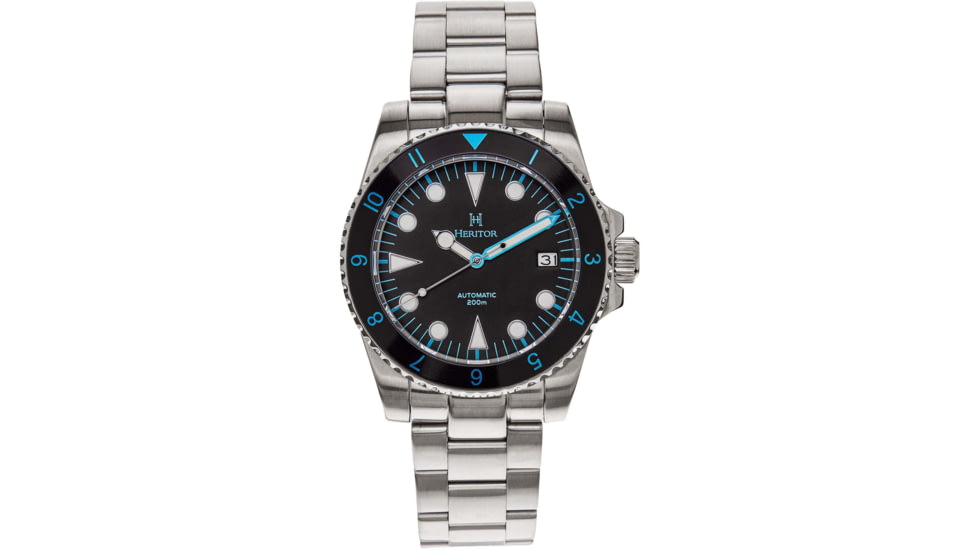 Heritor Automatic Luciano Bracelet Watch w/Date, Black/Blue, One Size, HERHS1504