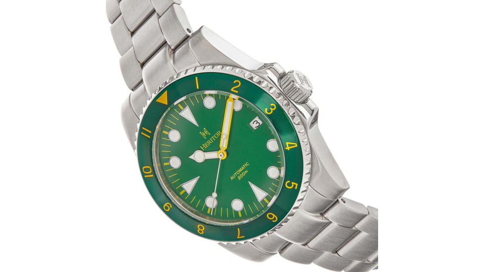 Heritor Automatic Luciano Bracelet Watch w/Date, Green, One Size, HERHS1505