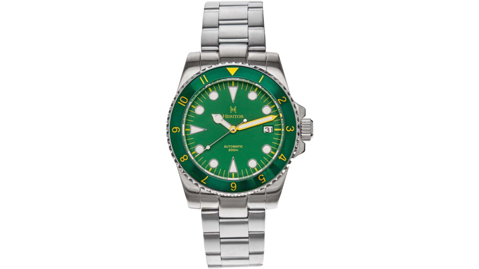 Heritor Automatic Luciano Bracelet Watch w/Date, Green, One Size, HERHS1505