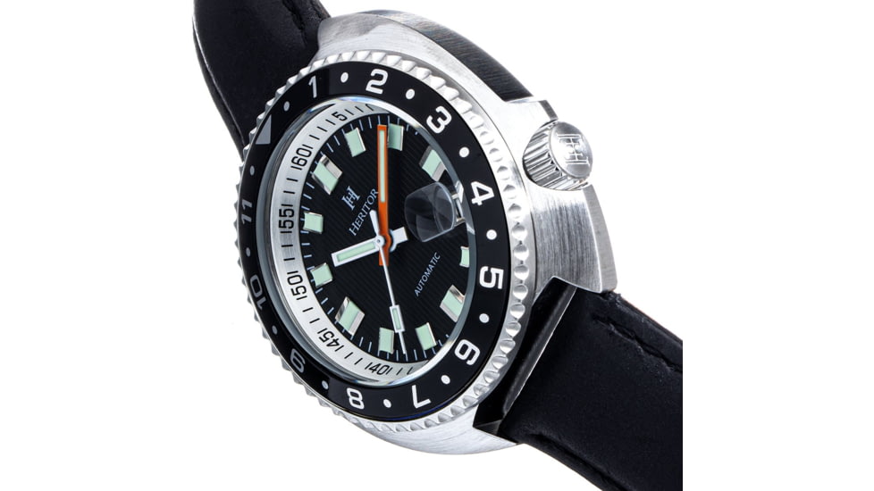 Heritor Automatic Pierce Genuine Leather-Band Watch w/Date, Black - Mens, HERHS1203