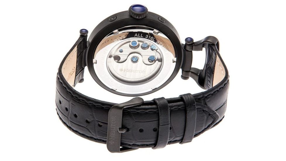 Heritor Ganzi Men's Watch, Black Case, Black Dial HERHR3307