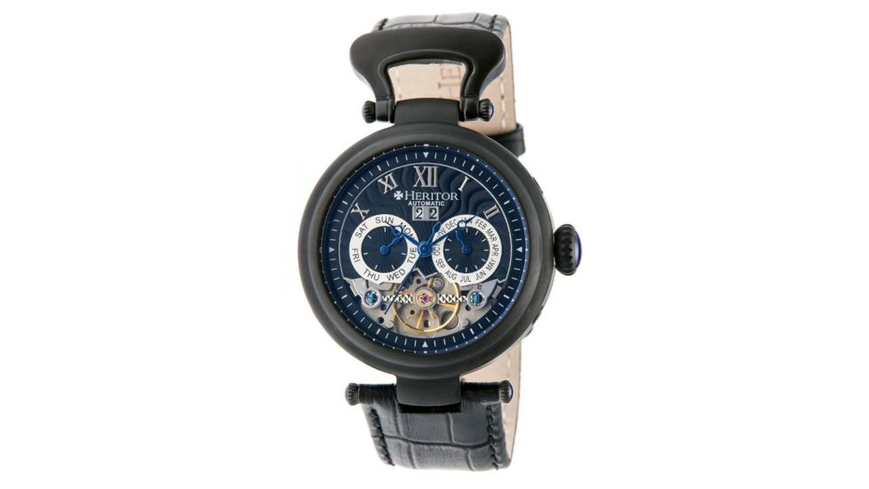 Heritor Ganzi Men's Watch, Black Case, Black Dial HERHR3307