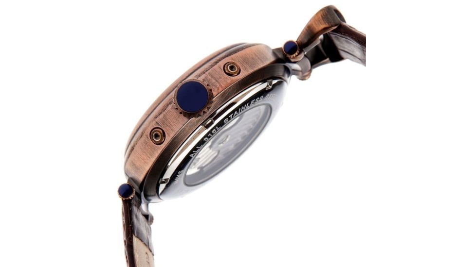 Heritor Ganzi Men's Watch, Bronze Case, Silver Dial HERHR3308