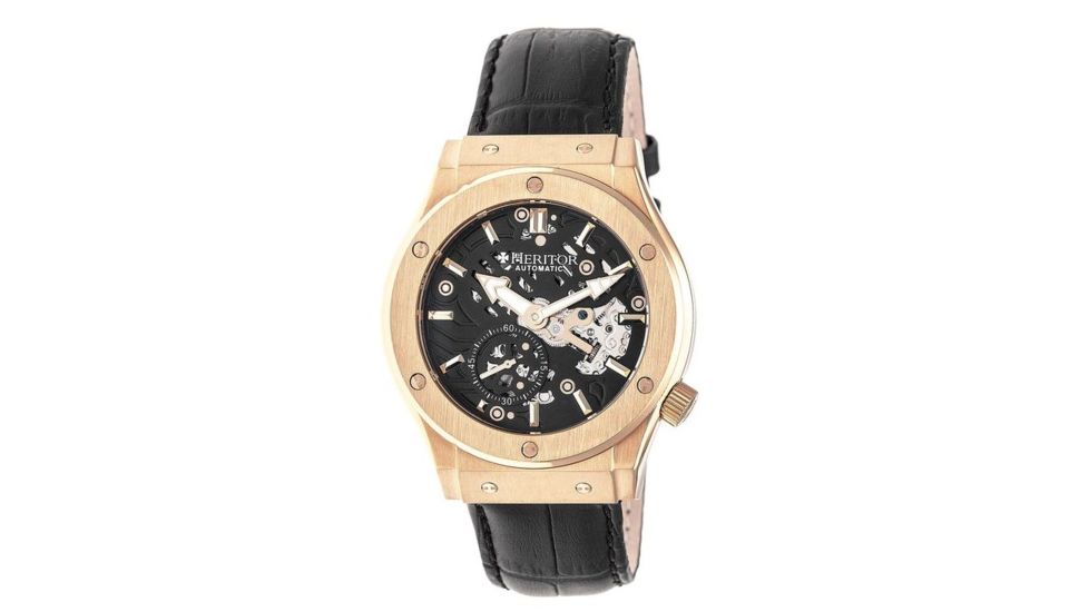 Heritor Hr3806 Gemini Mens Watch, Black HERHR3806