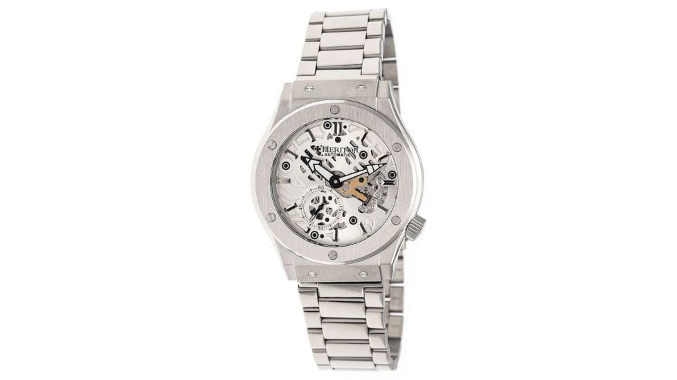 Heritor Hr3801 Gemini Mens Watch, Silver HERHR3801