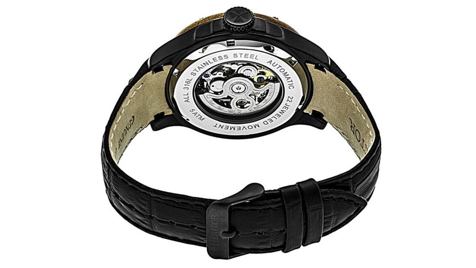 Heritor Hr3907 Belmont Mens Watch, Black HERHR3907