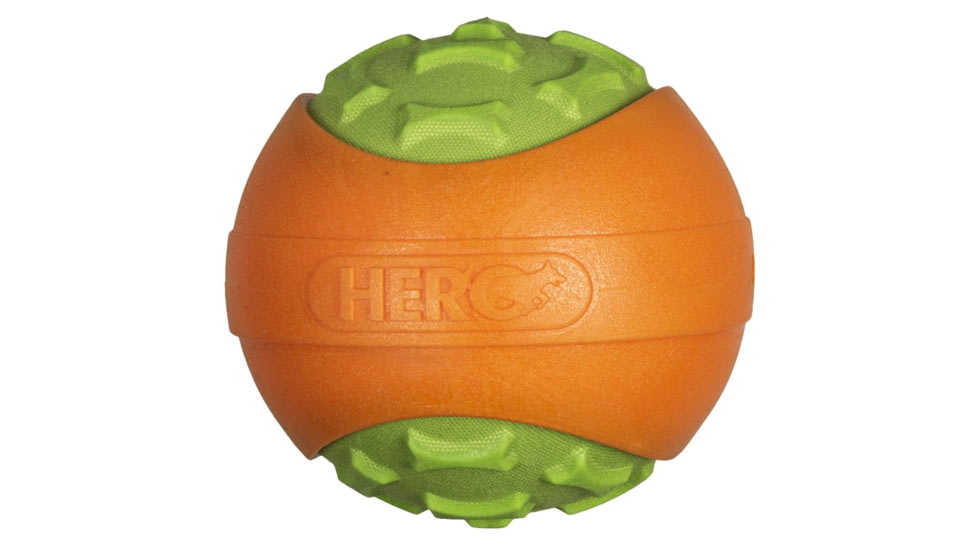 Hero Dog Toys Outer Armor Ball, Orange/Lime, Large 87465