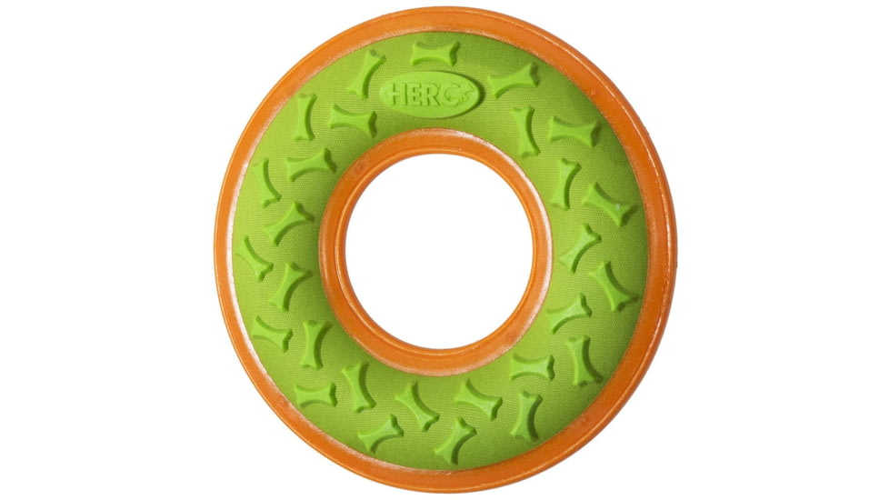Hero Dog Toys Outer Armor Ring, Orange/Lime, Large 87462