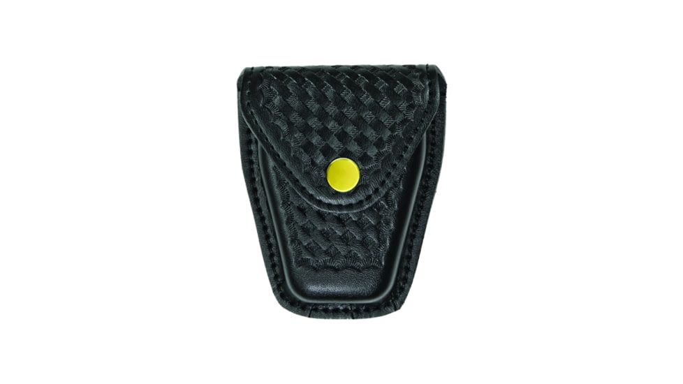 HERO'S PRIDE AirTek Chain Handcuff Case, Basket Weave, Brass Hardware, Black, 1450WA