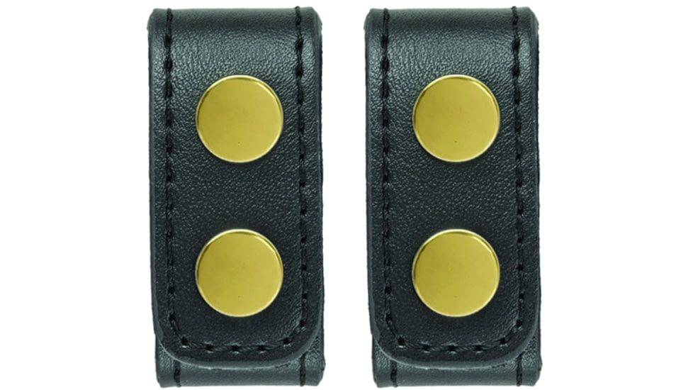 HERO'S PRIDE AirTek Deluxe Belt Keepers, 1 1/8in, 2 Pack, Plain, Brass Hardware, Black, 1497PA