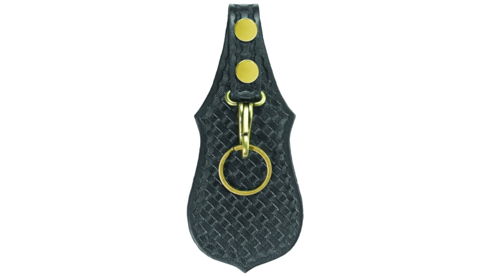 HEROs PRIDE AirTek Scabbard Key Holder w/ Metal Clip, Single, Brass Hardware, Basket Weave, Black, 1488WA