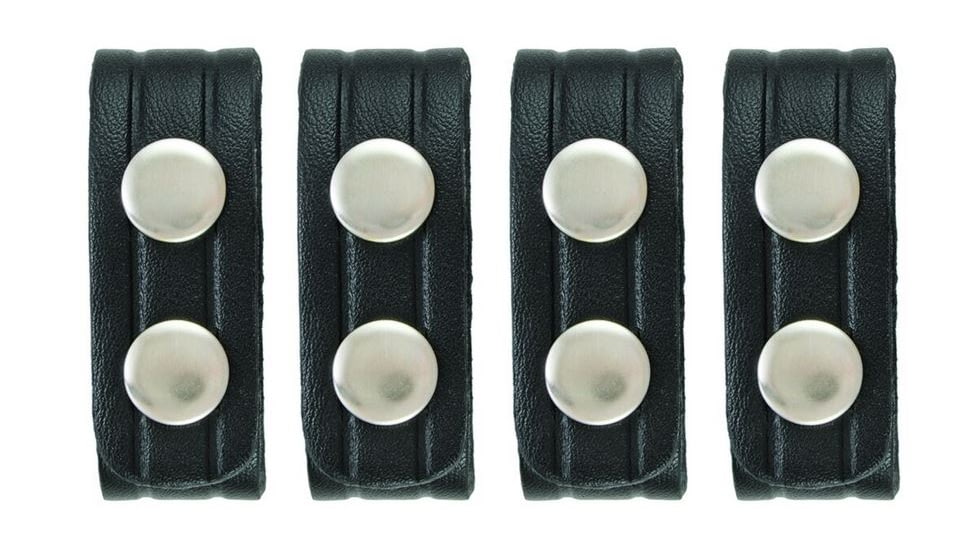 Hero's Pride Belt Keepers, 2 1/4in Belt, 4 Pack, Standard, AirTek, Smooth, Silver Snaps 1499PN