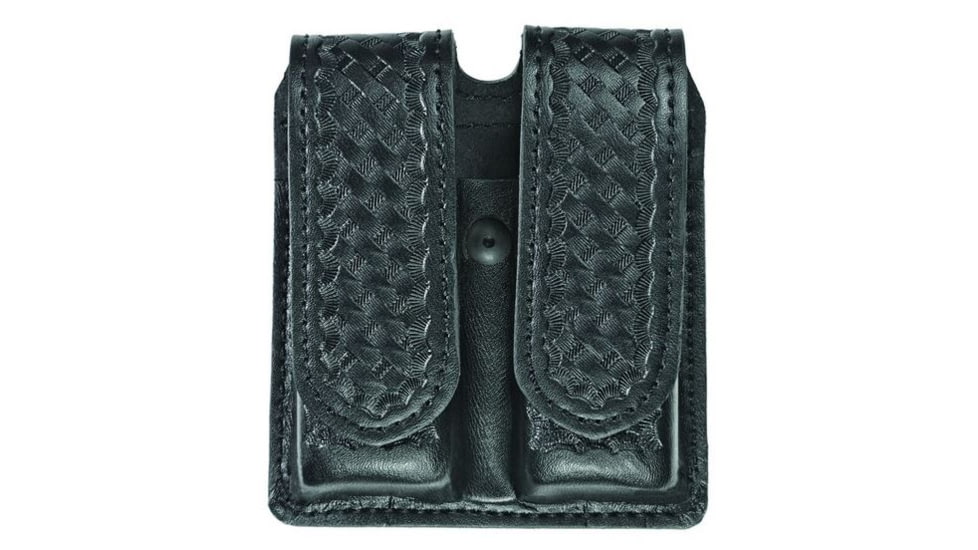 Hero's Pride Double Magazine Case, Large, AirTek, BW, Hidden Snaps, Black, Large 1434WC